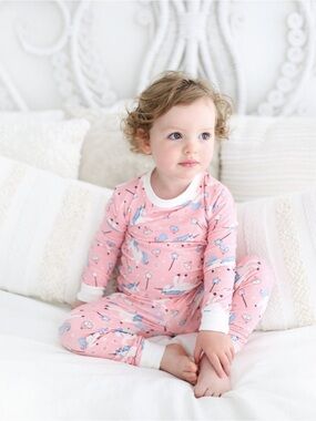 Little Sleepies Pink Unicorn and Stars Pajama Set